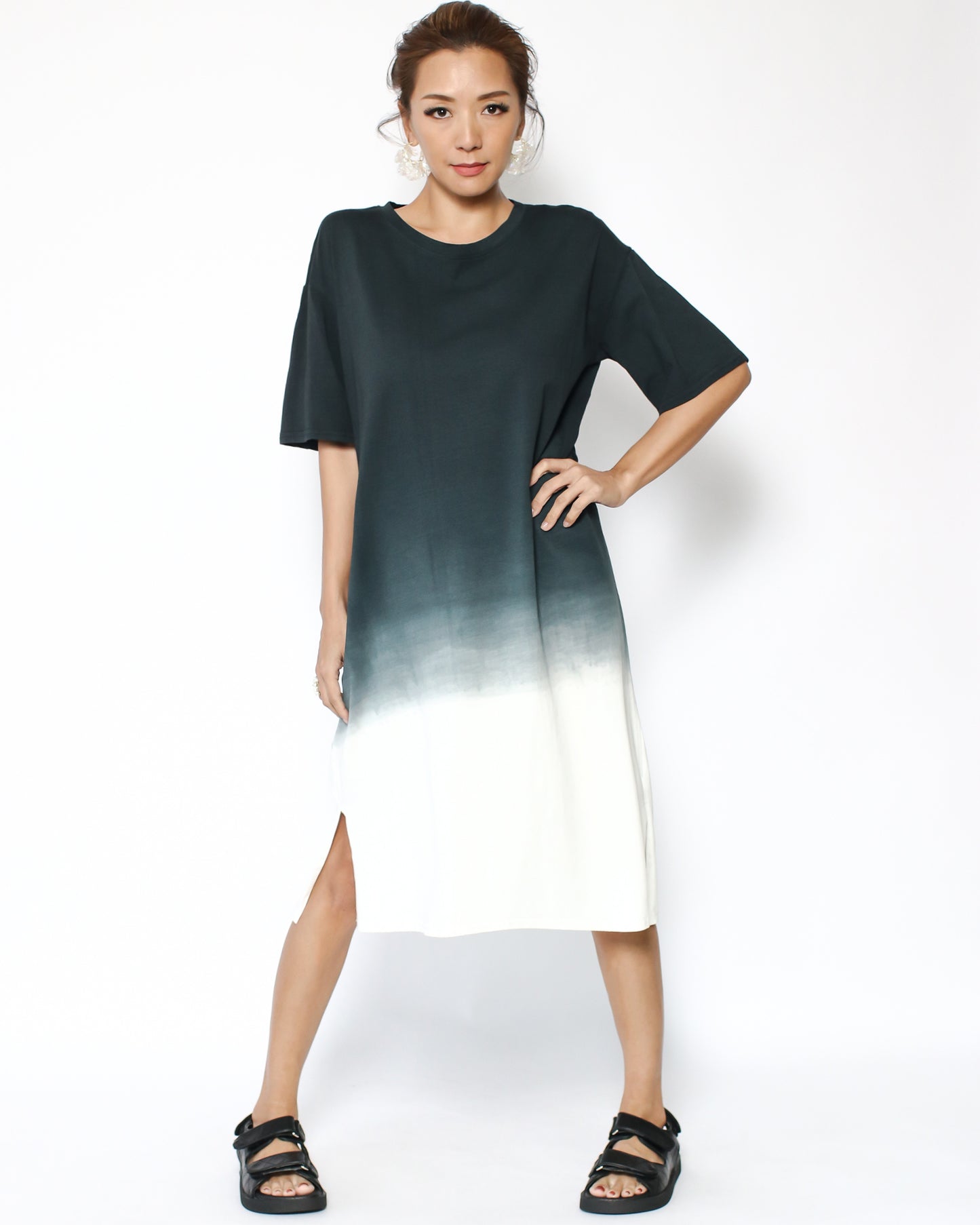 ink ombre midi length tee dress *pre-order*