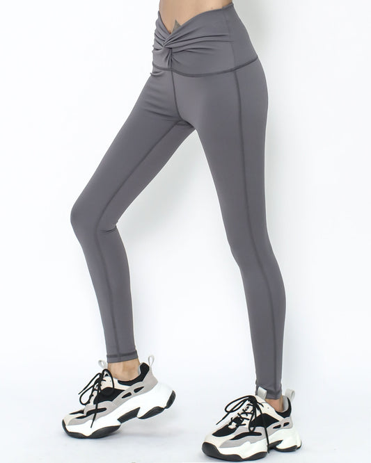 grey twisted high waist leggings *pre-order*