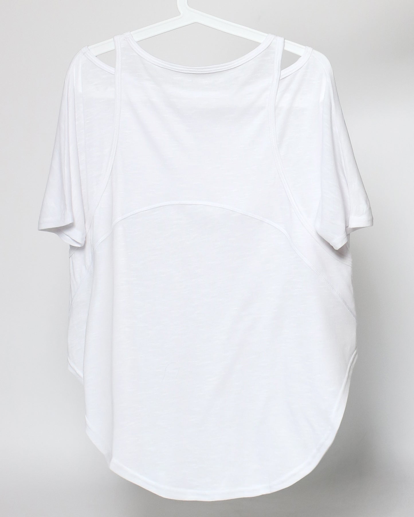 ivory cutout shoulders sports tee *pre-order*