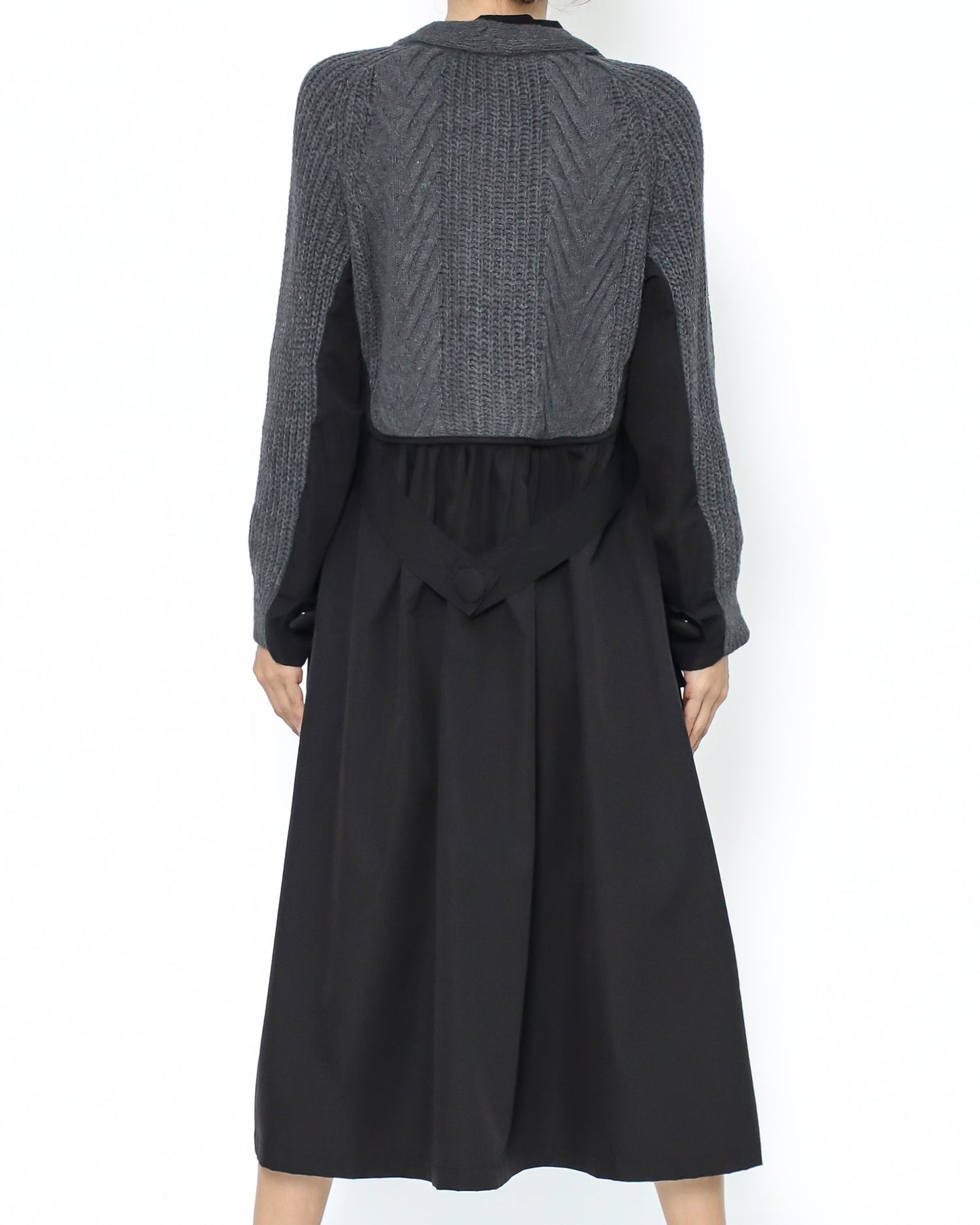 black shirt & grey knitted vest dress *pre-order*