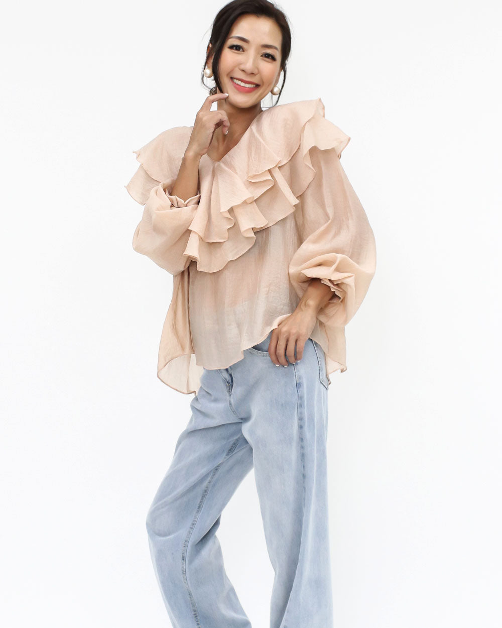 Mesh Ruffles peach mesh ruffles top *pre-order* – STYLEGAL