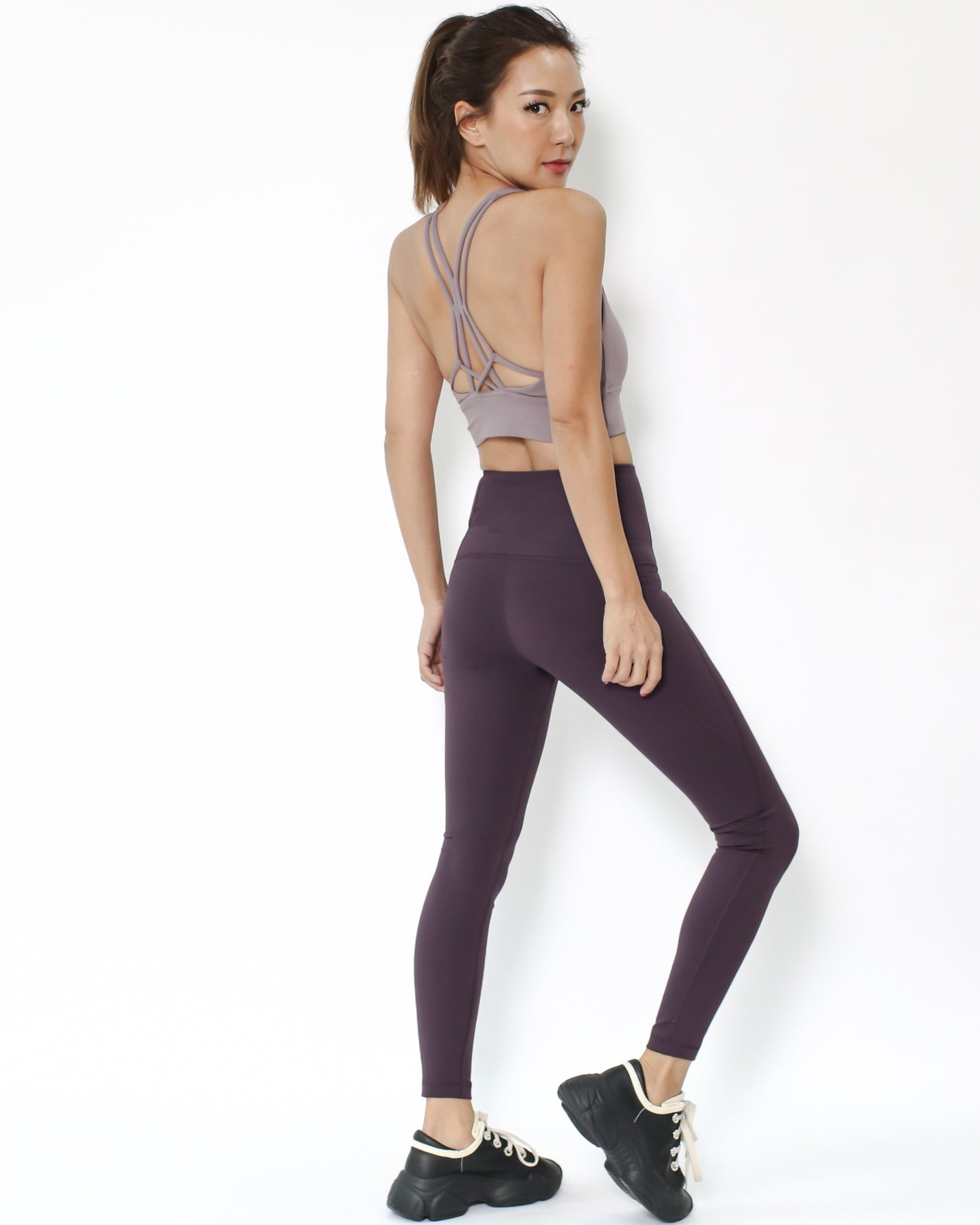 purple seams sports ankle length leggings with pockets *pre-order*