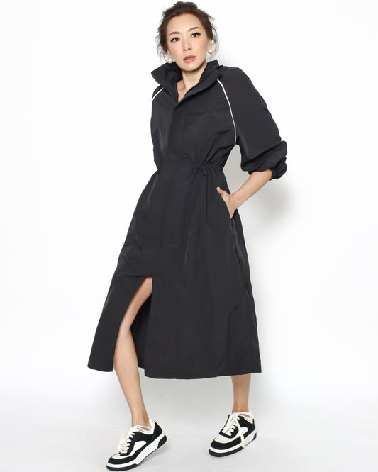 black & ivory line tech midi jacket *pre-order*