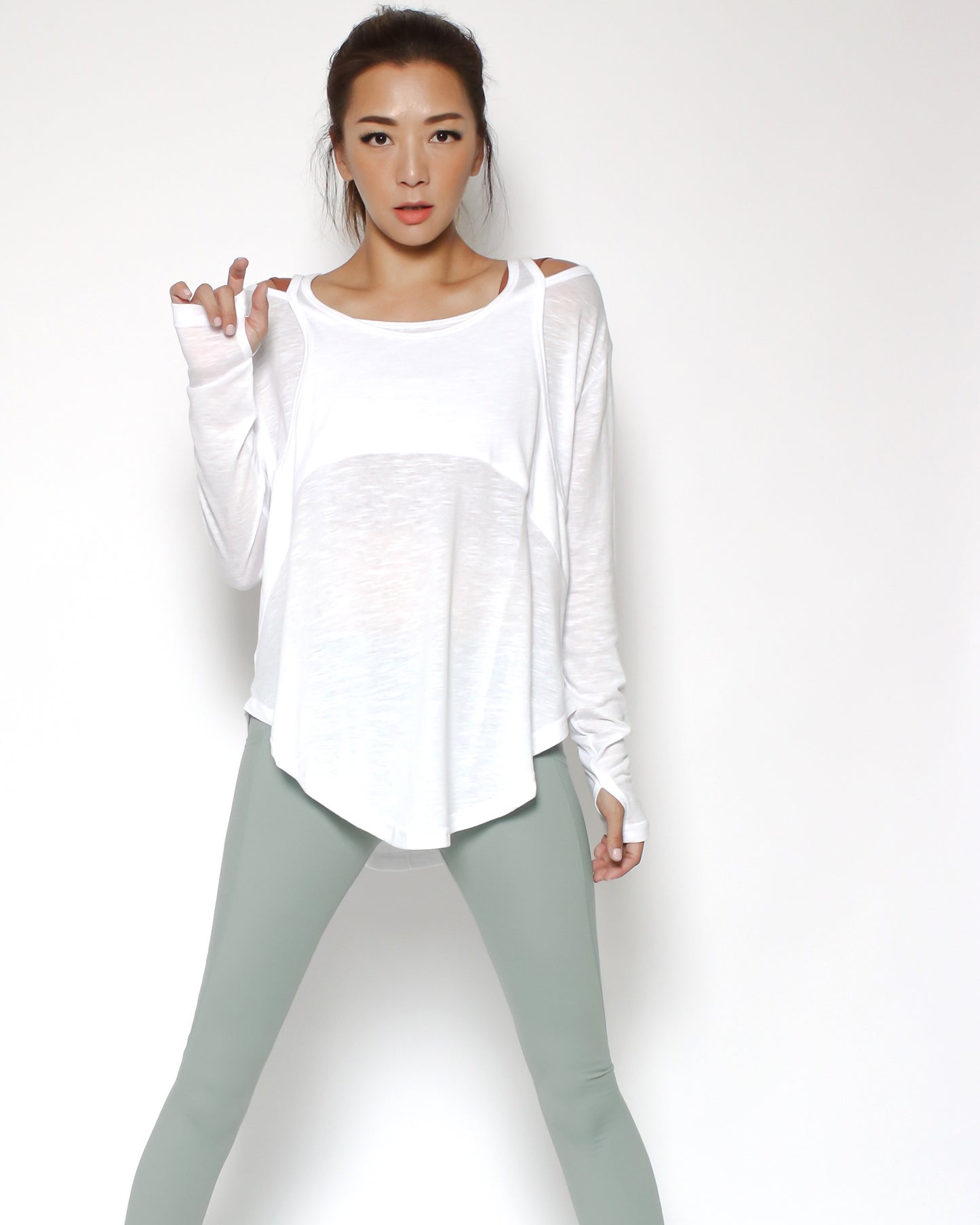 ivory cutout back sports top *pre-order*