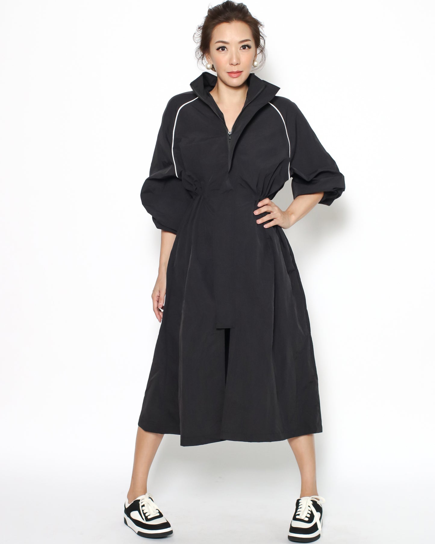 black & ivory line tech midi jacket *pre-order*