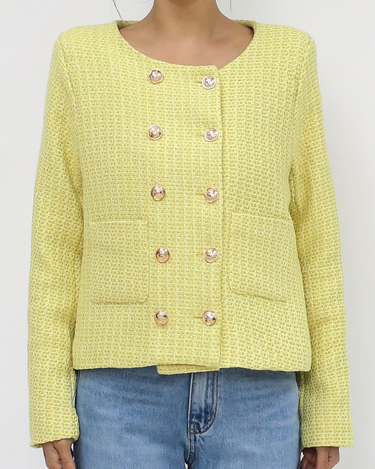 yellow tweed jacket *pre-order*