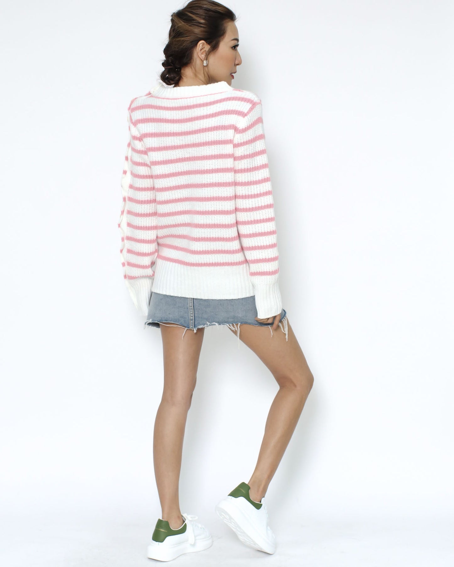 ivory & pink pocket knitted top *pre-order*