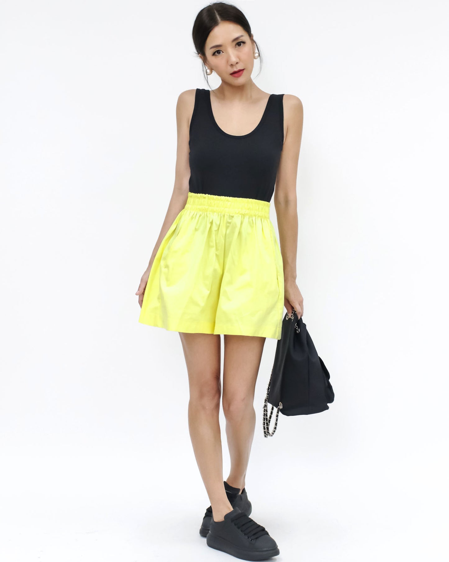 yellow tech sporty shorts *pre-order*