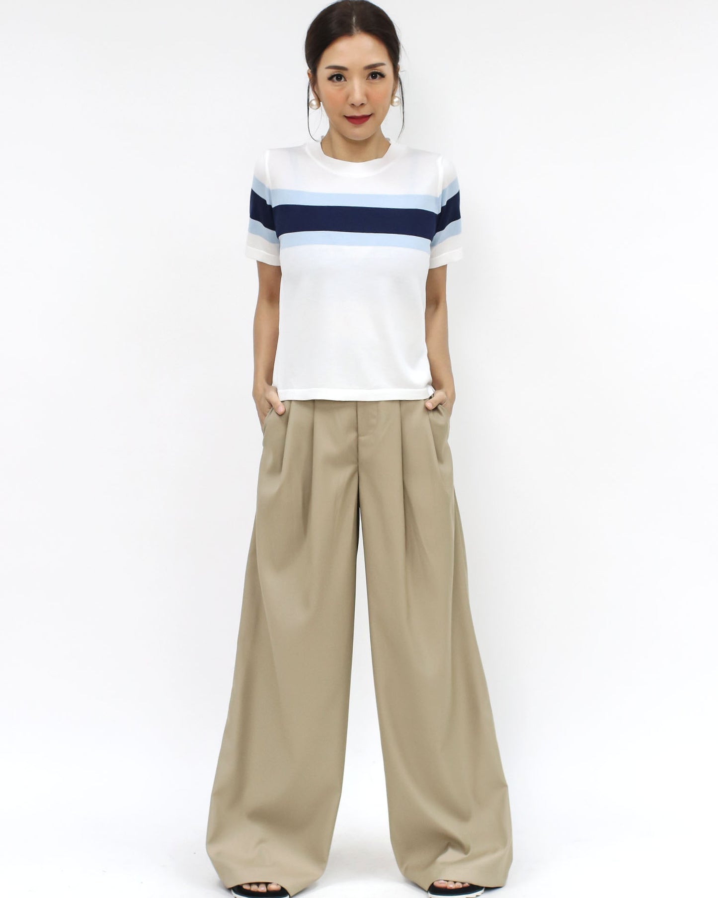 beige wide leg pants *pre-order*