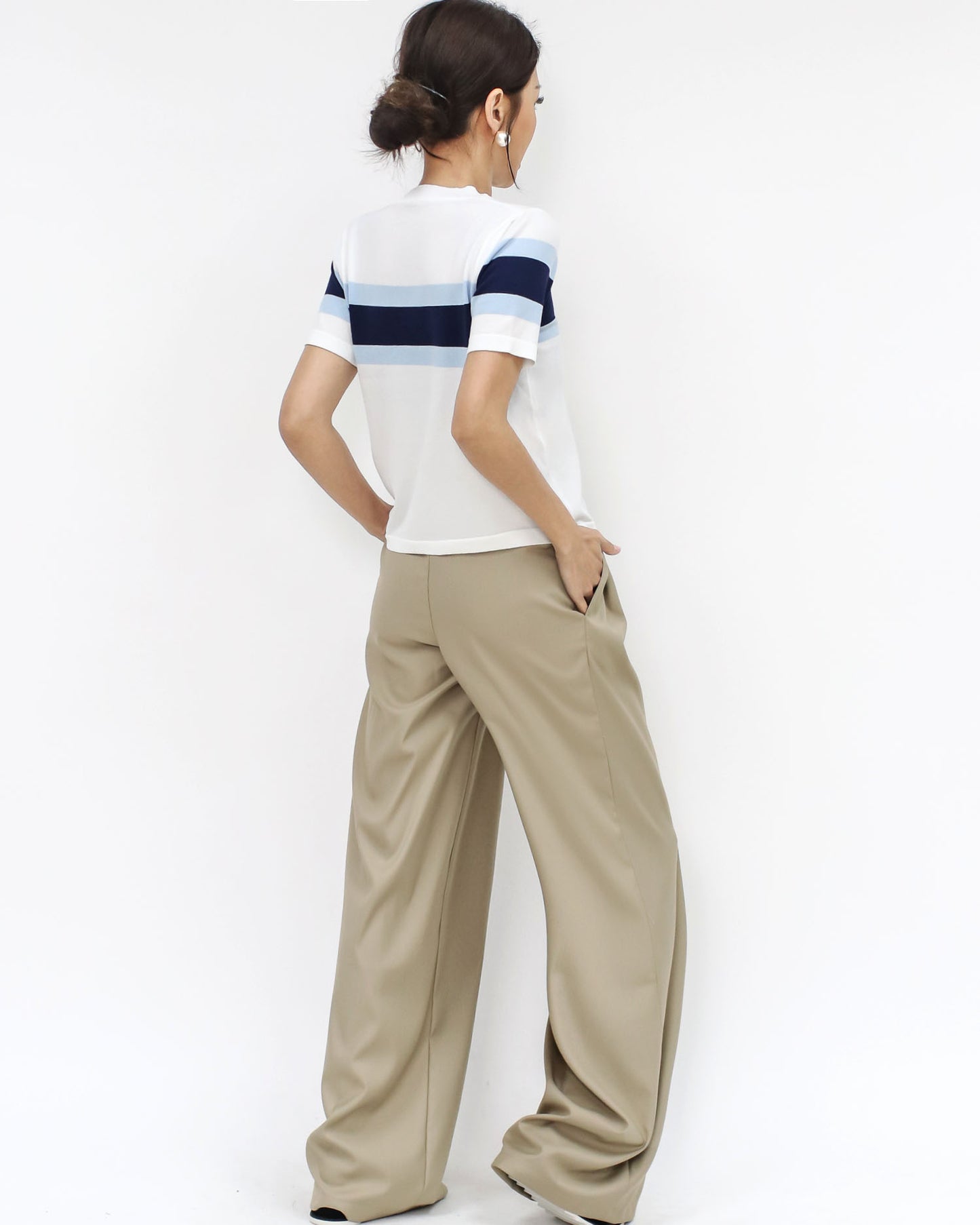 beige wide leg pants *pre-order*