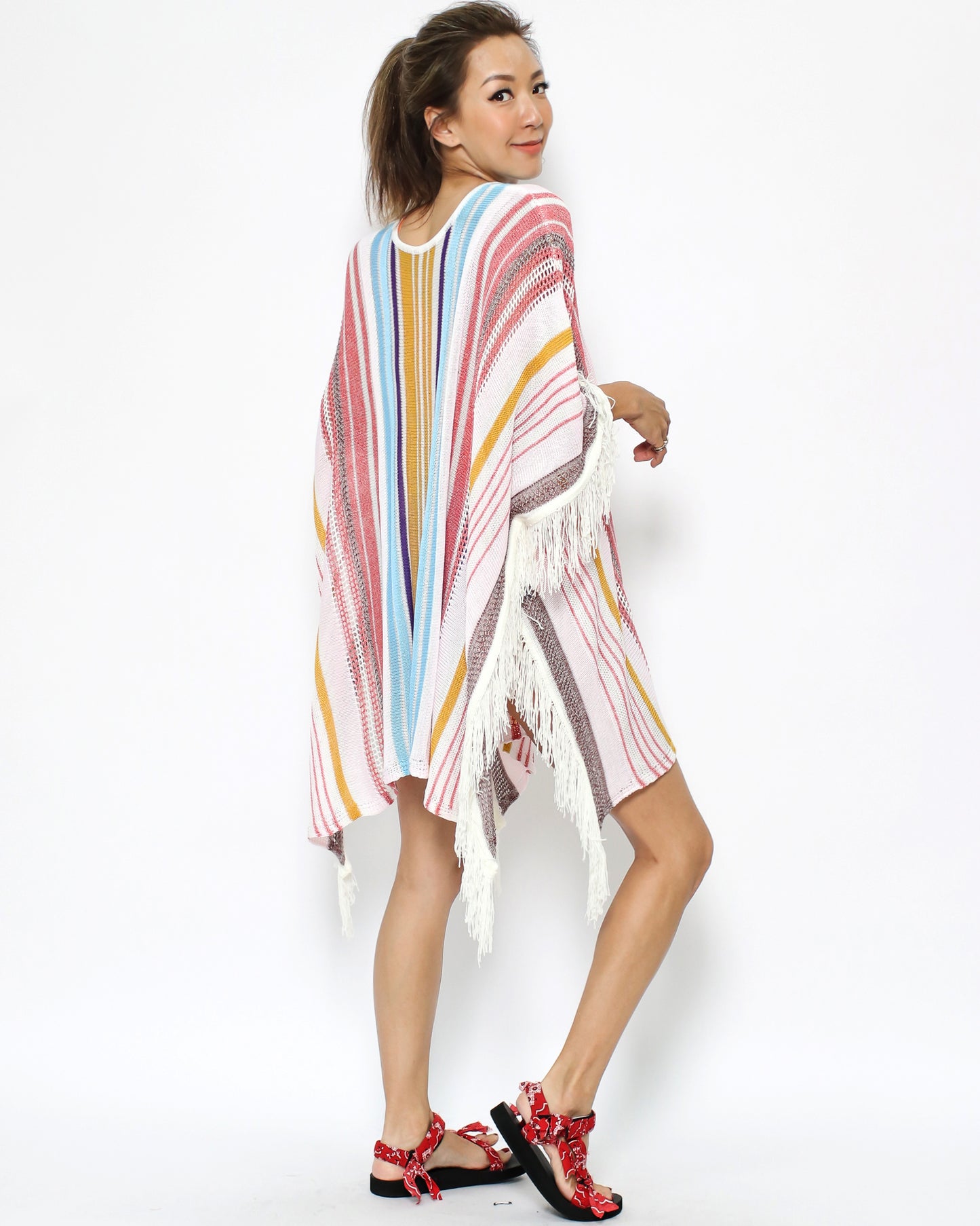 stripes knitted tassels cover up dress *pre-order*
