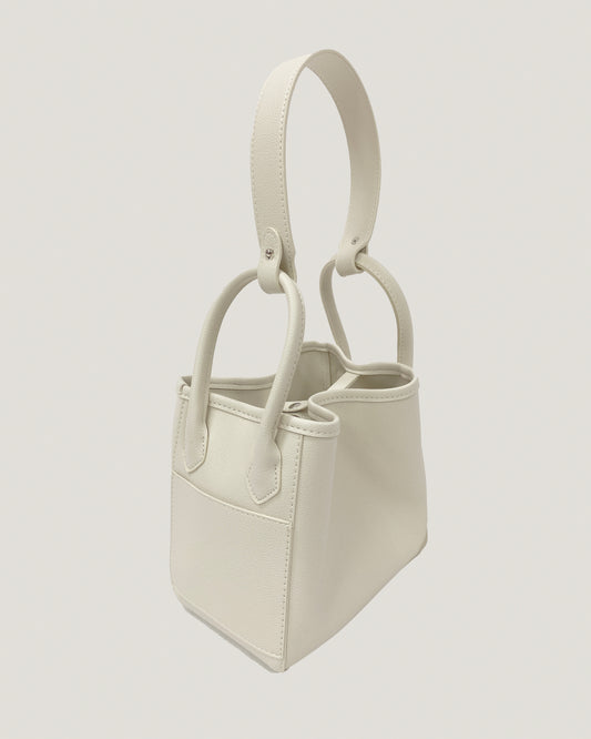 ivory PU leather bucket shoulder bag *pre-order*