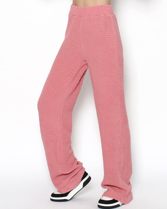 粉色紋理針織褲*預購*
