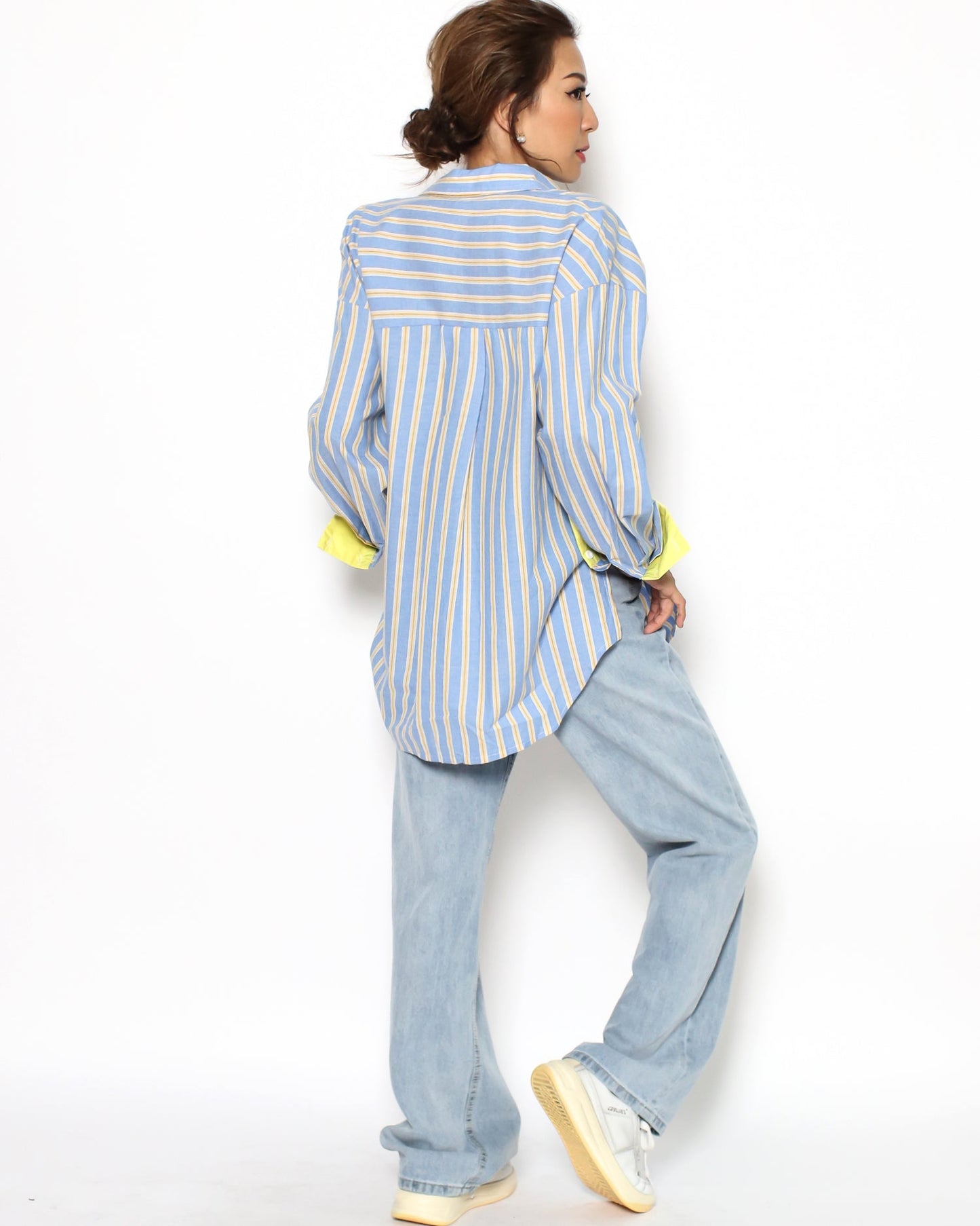 blue & yellow stripes w/ bright yellow cuffs shirt *pre-order*