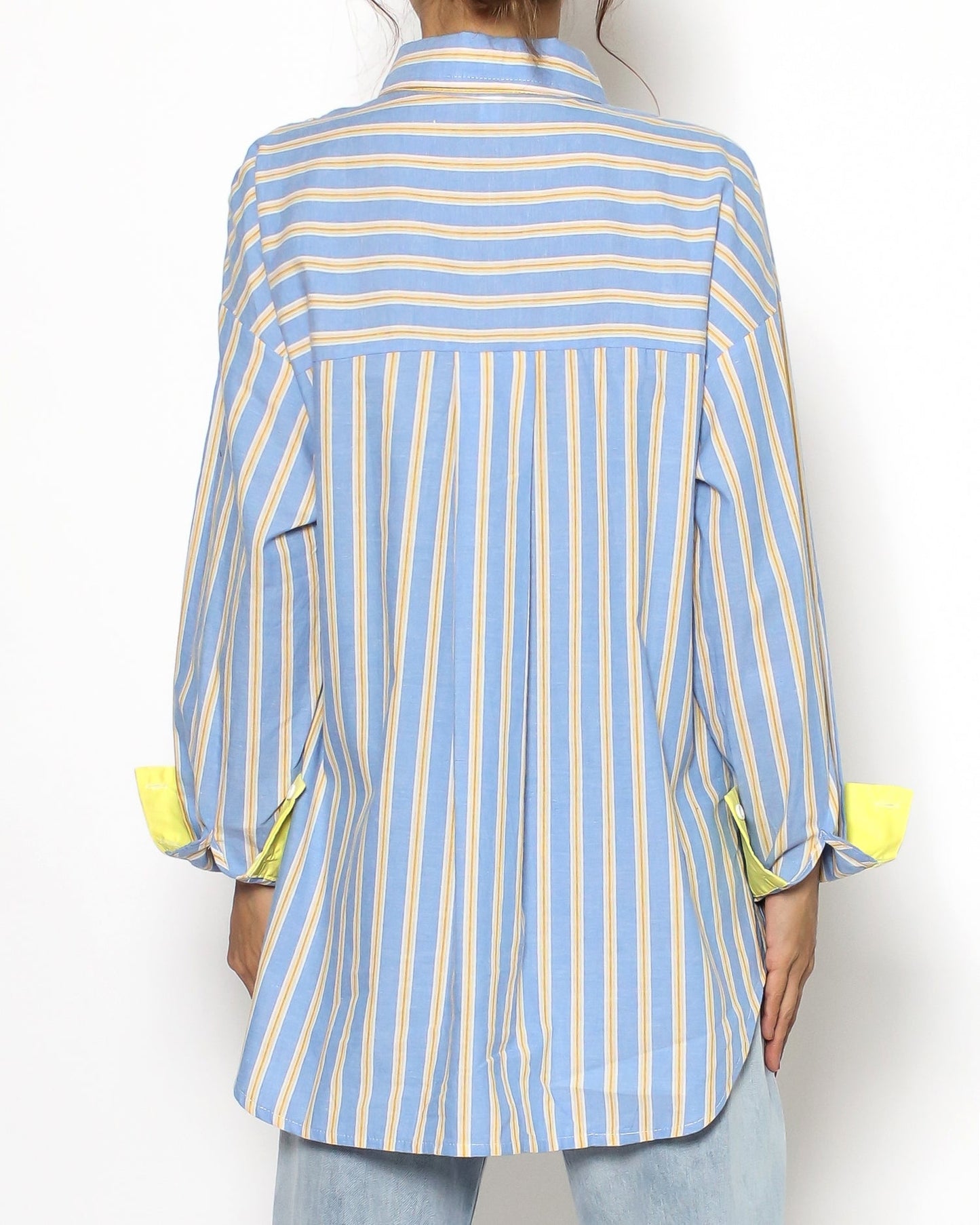 blue & yellow stripes w/ bright yellow cuffs shirt *pre-order*