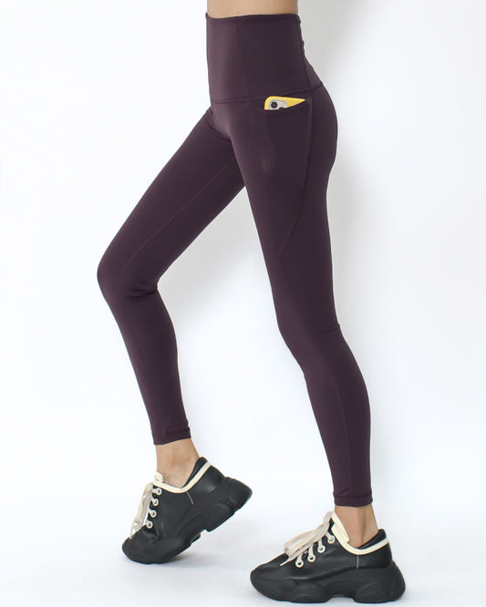 purple seams sports ankle length leggings with pockets *pre-order*