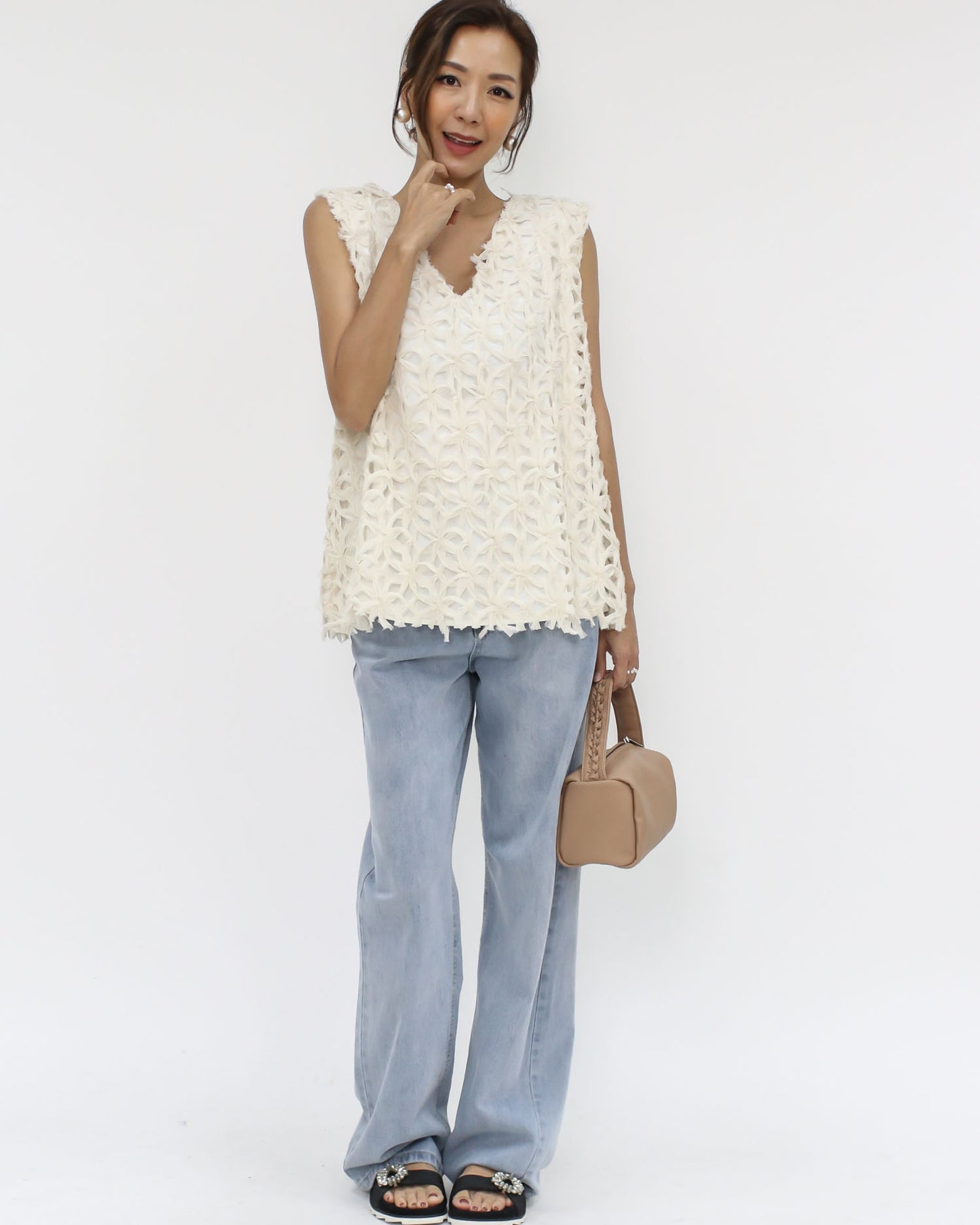 ivory crochet vest *pre-order*