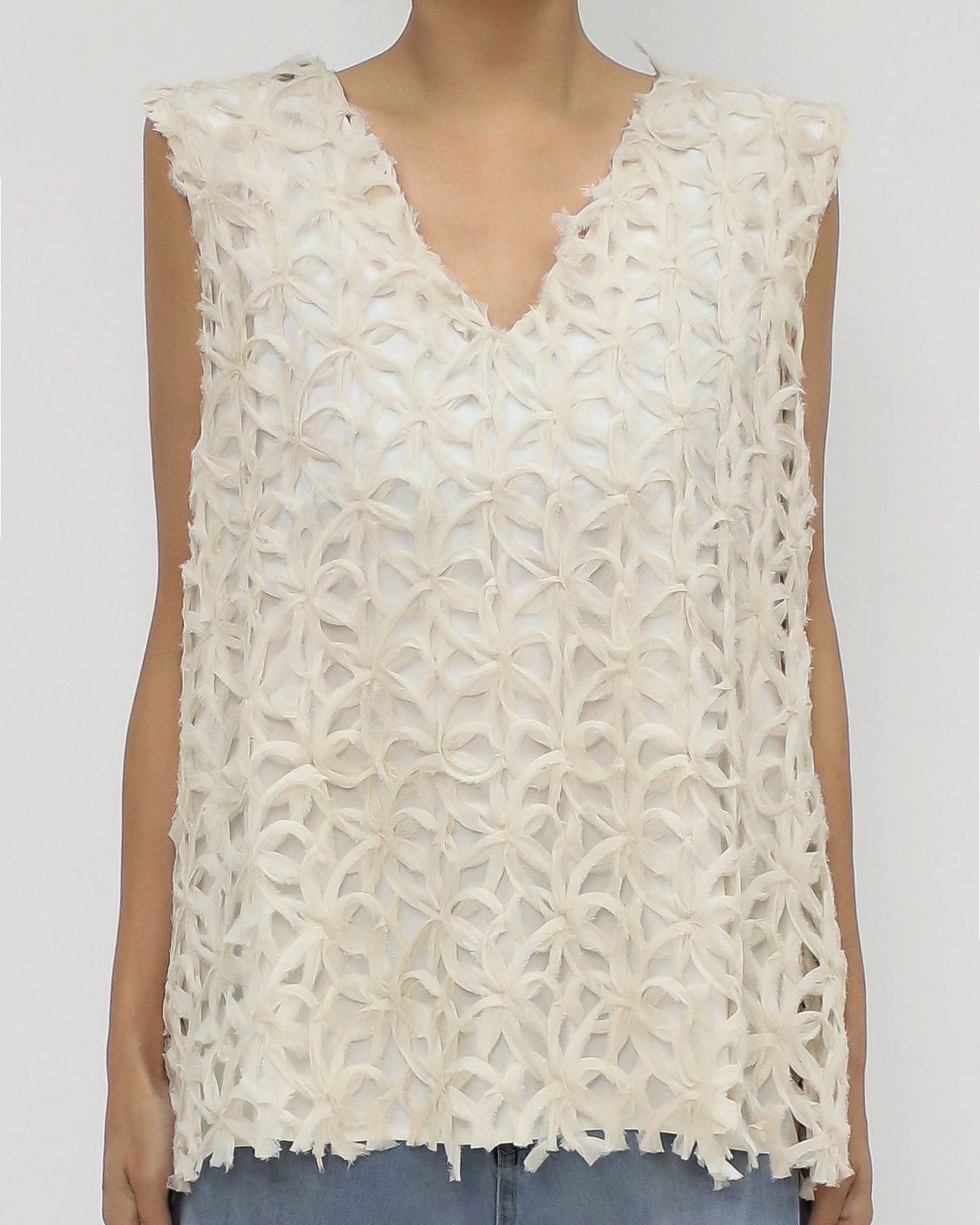 ivory crochet vest *pre-order*