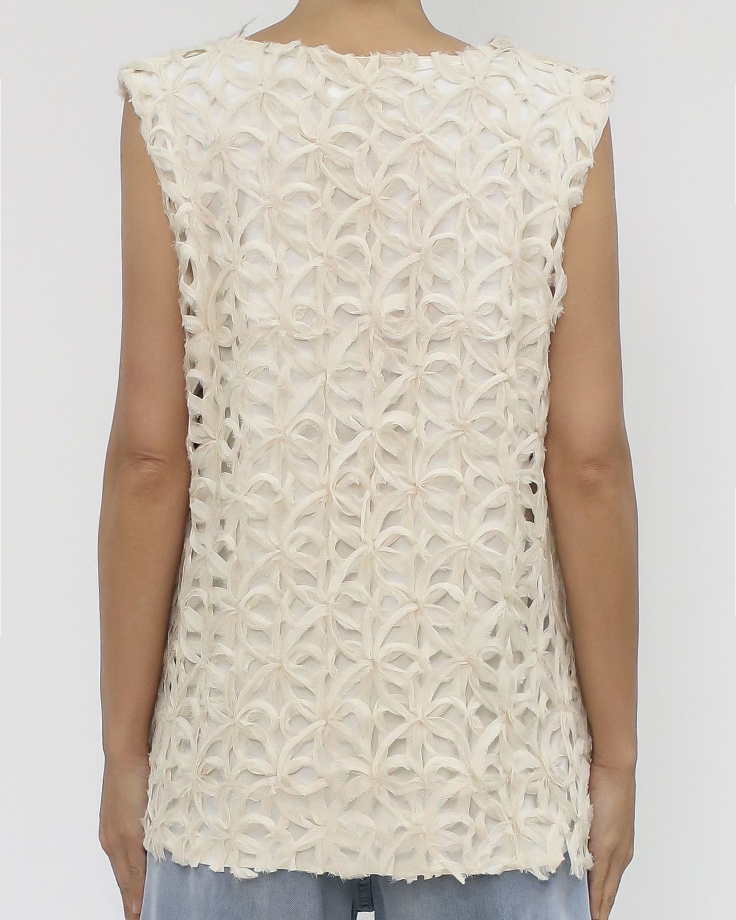 ivory crochet vest *pre-order*