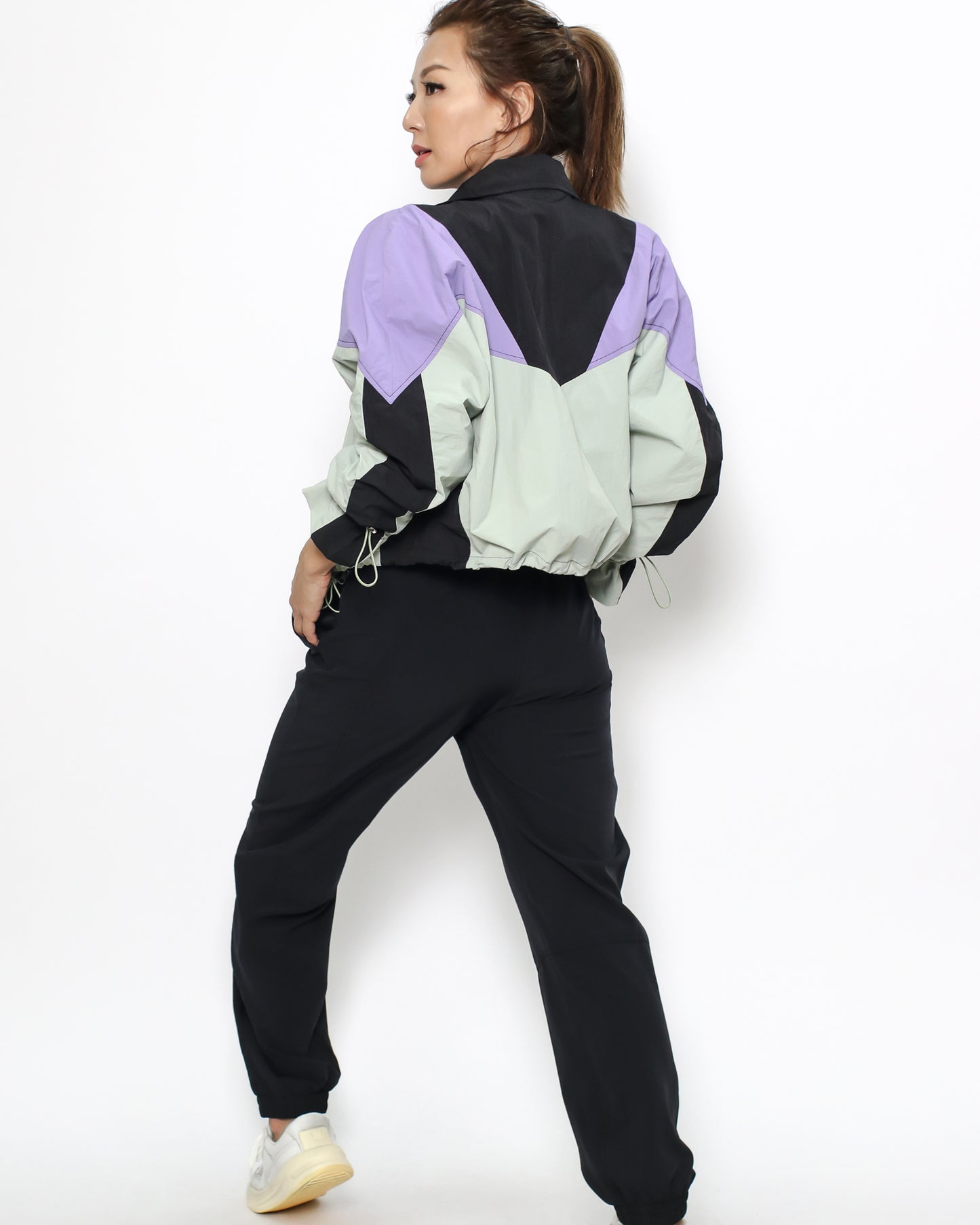 black lilac & green cropped sports jacket *pre-order*
