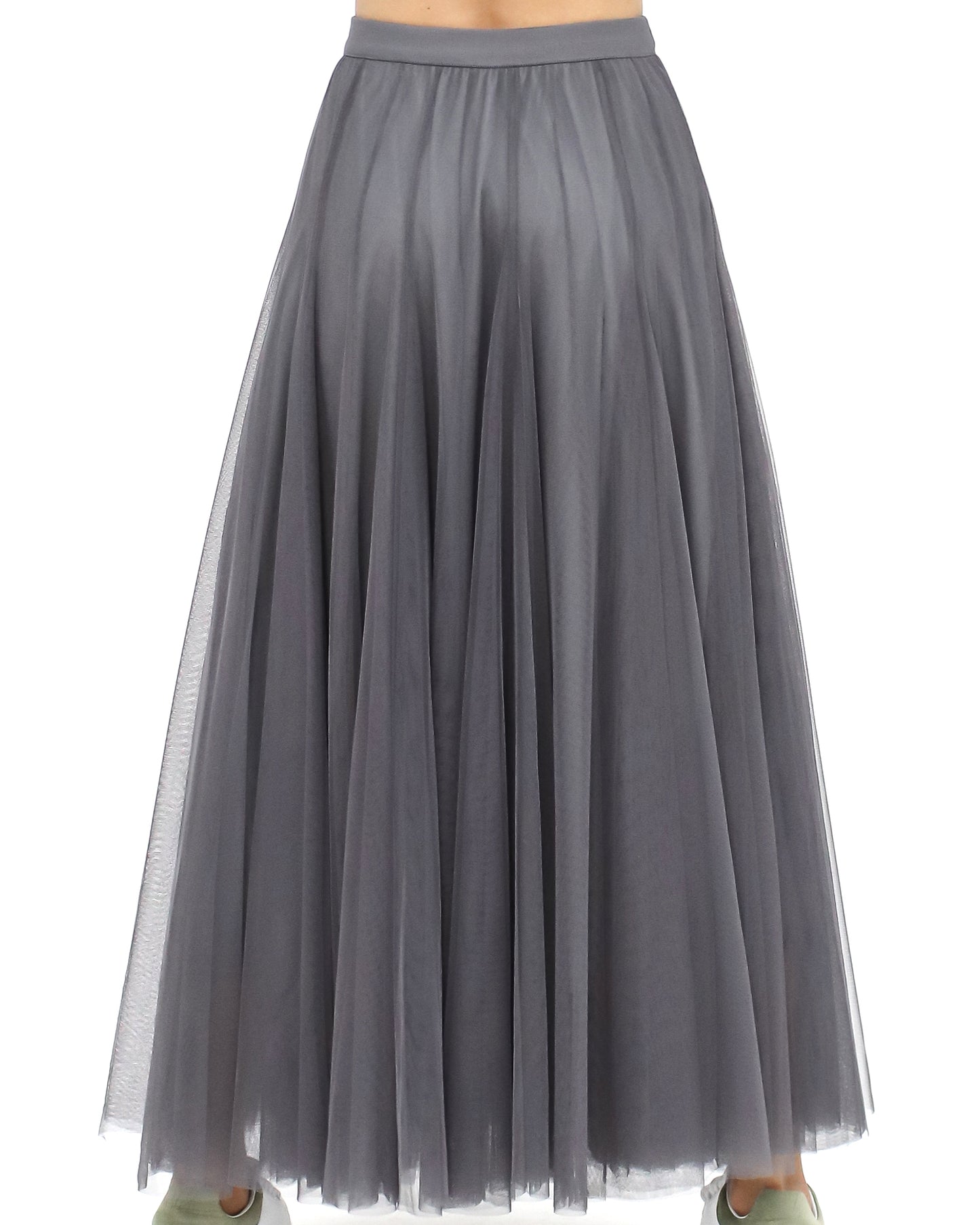 grey longline mesh skirt *pre-order*