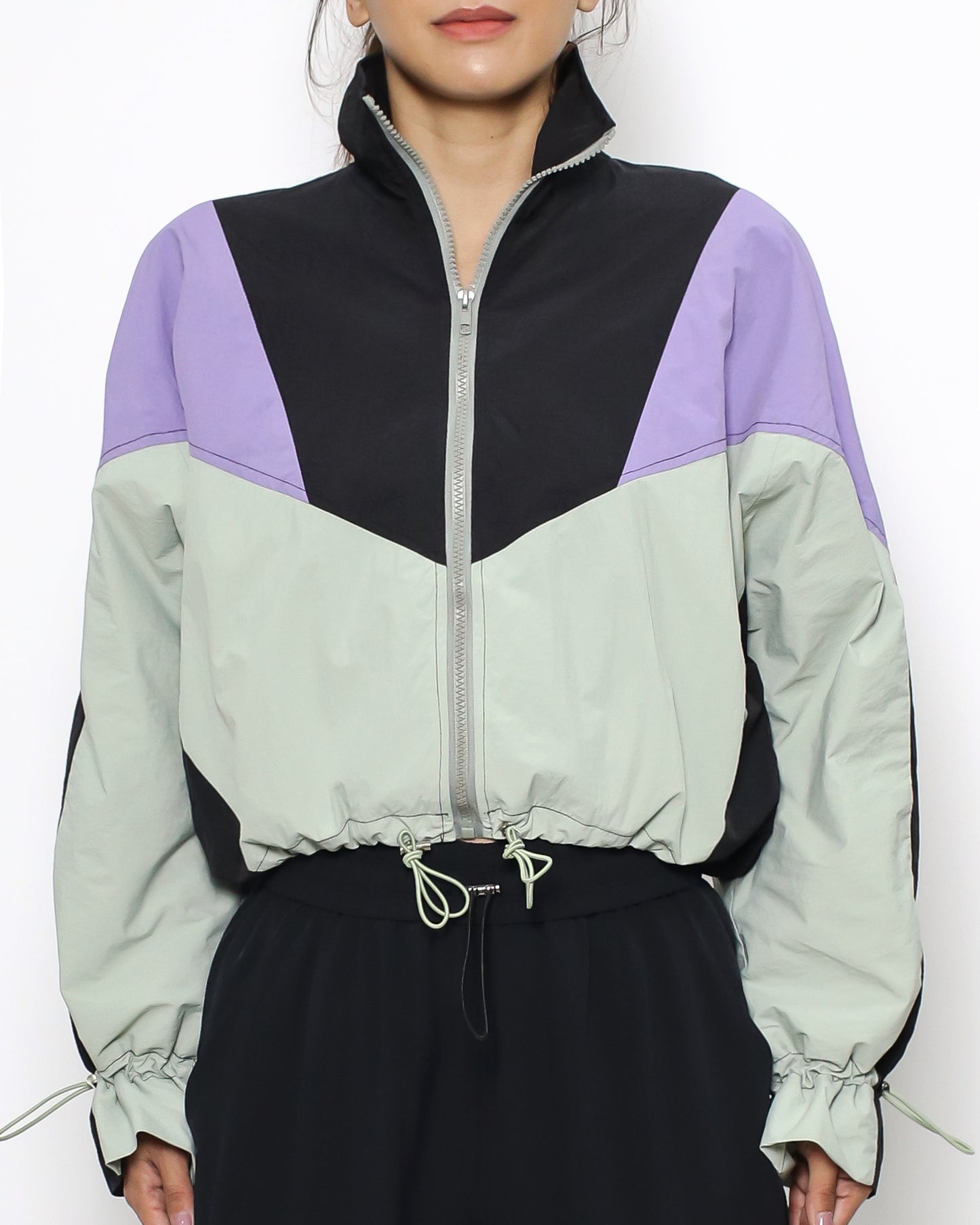 black lilac & green cropped sports jacket *pre-order*