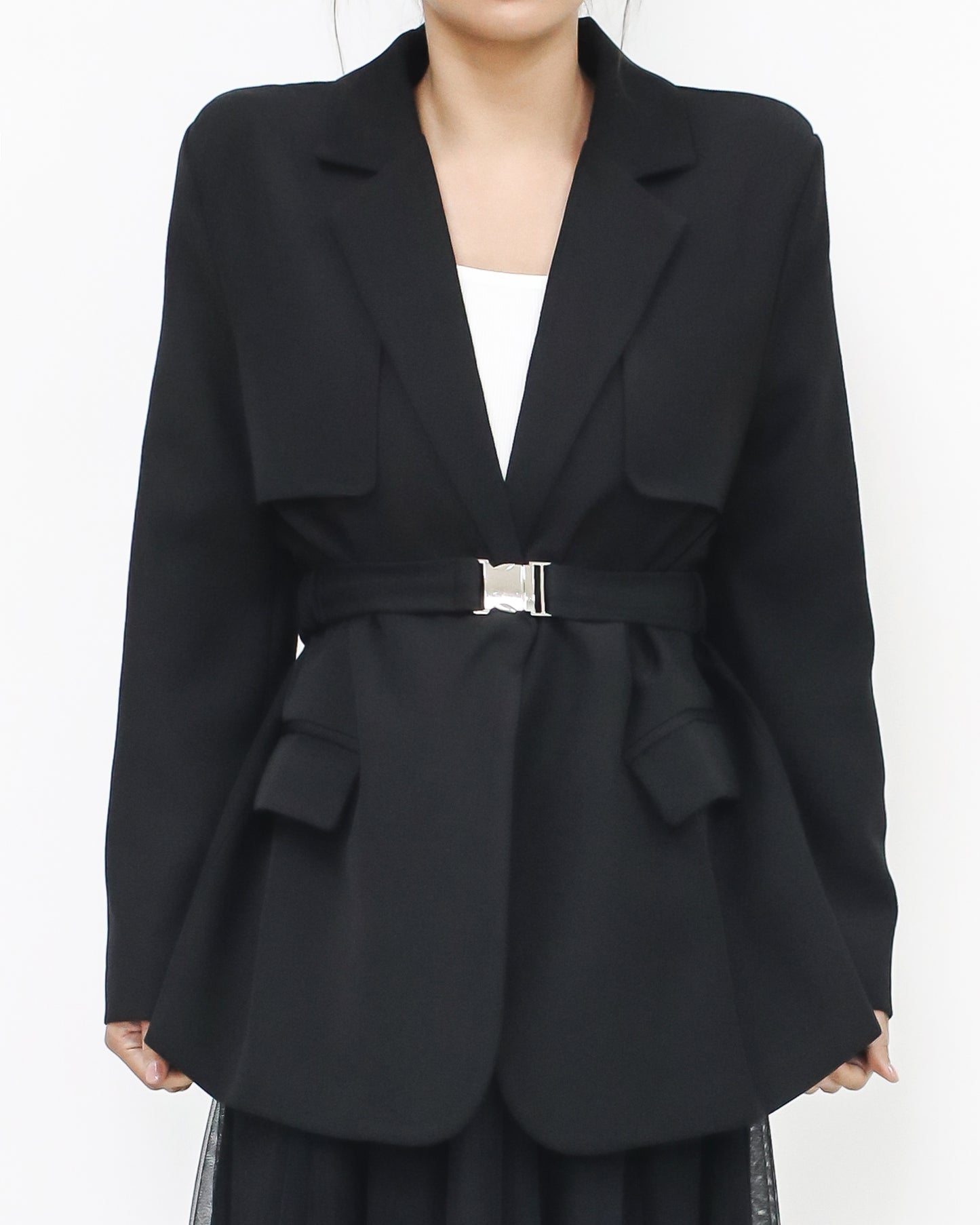 black blazer w/ belt *pre-order*