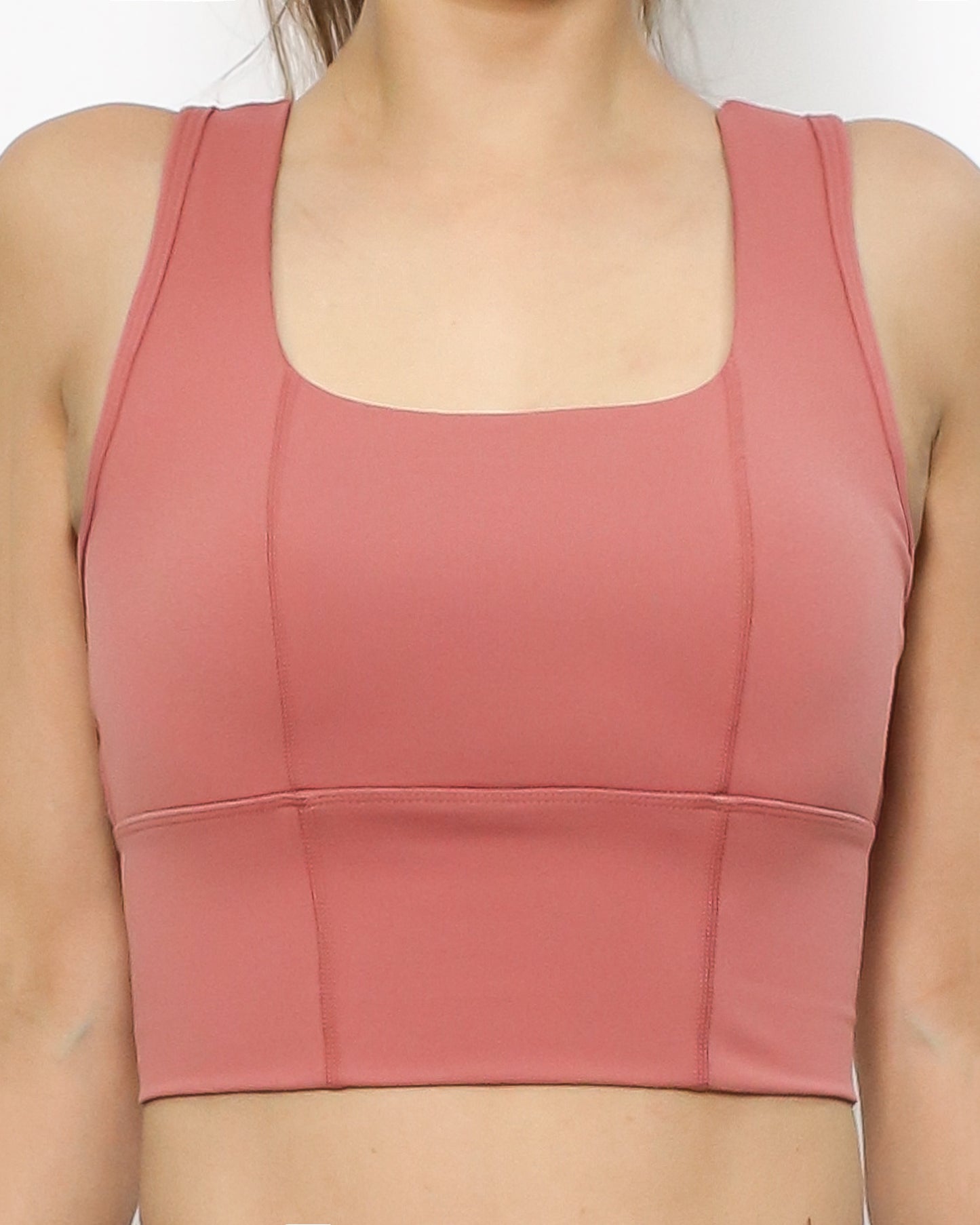 rose pink strappy back sports longline bra *pre-order*