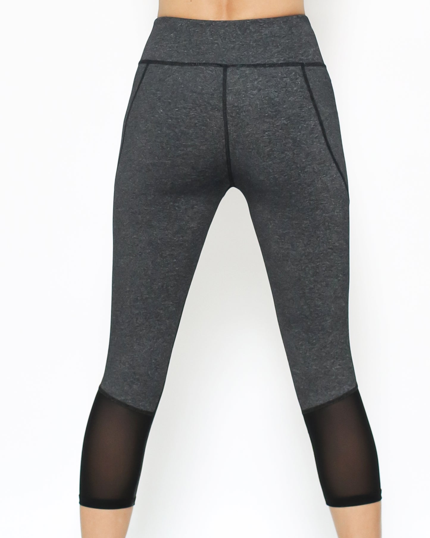 charcoal grey & black mesh calf leggings *pre-order*