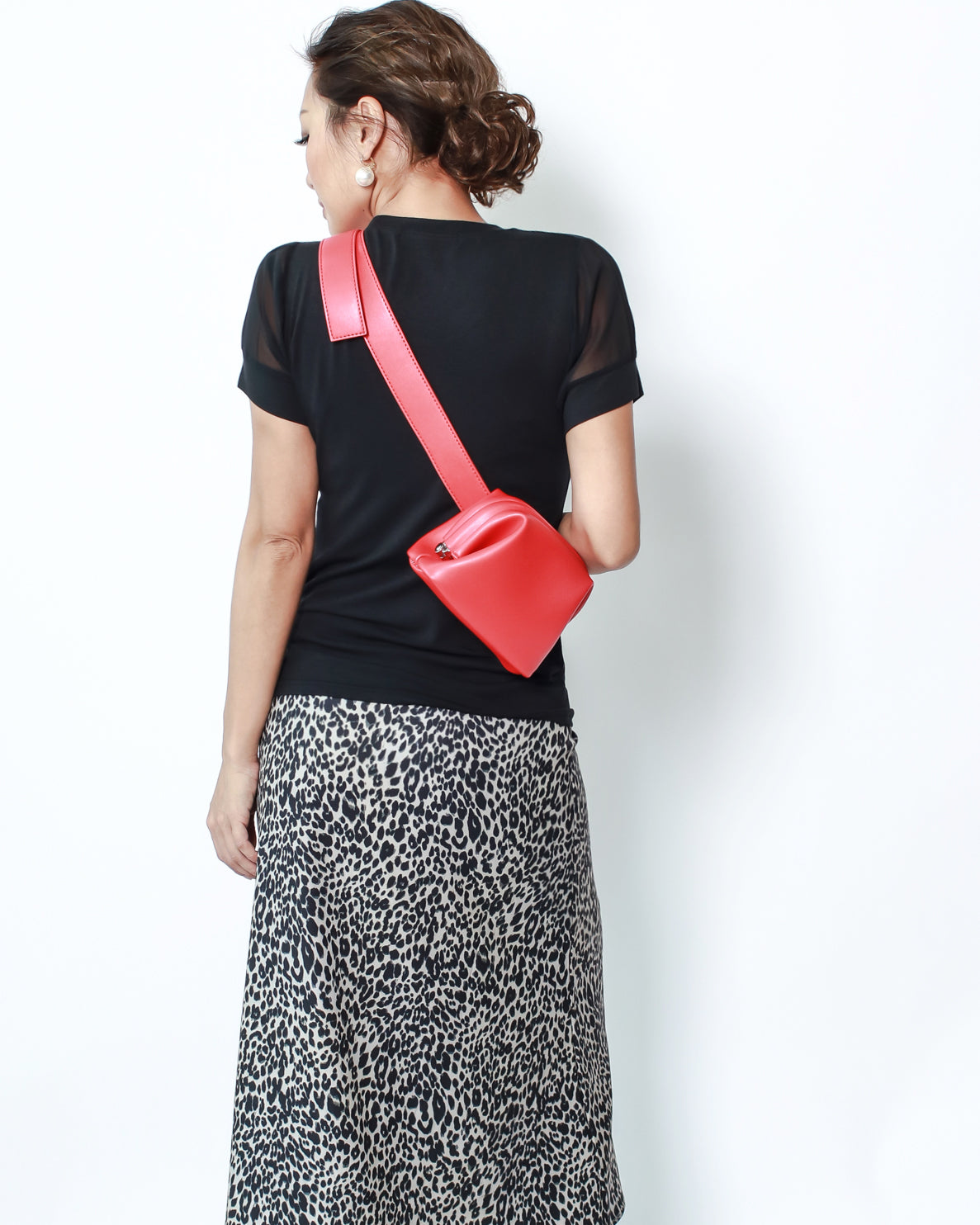 red PU leather waist bag *pre-order*