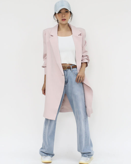 pink longline blazer *pre-order*