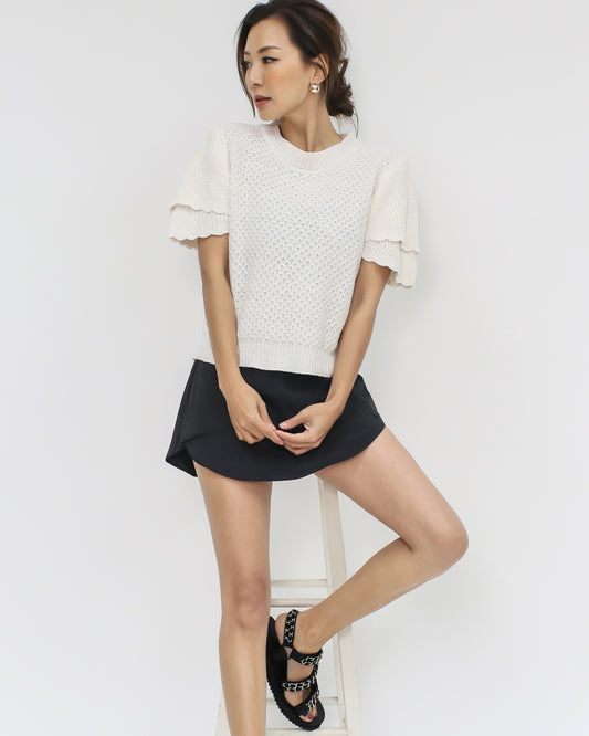 ivory knitted summer top