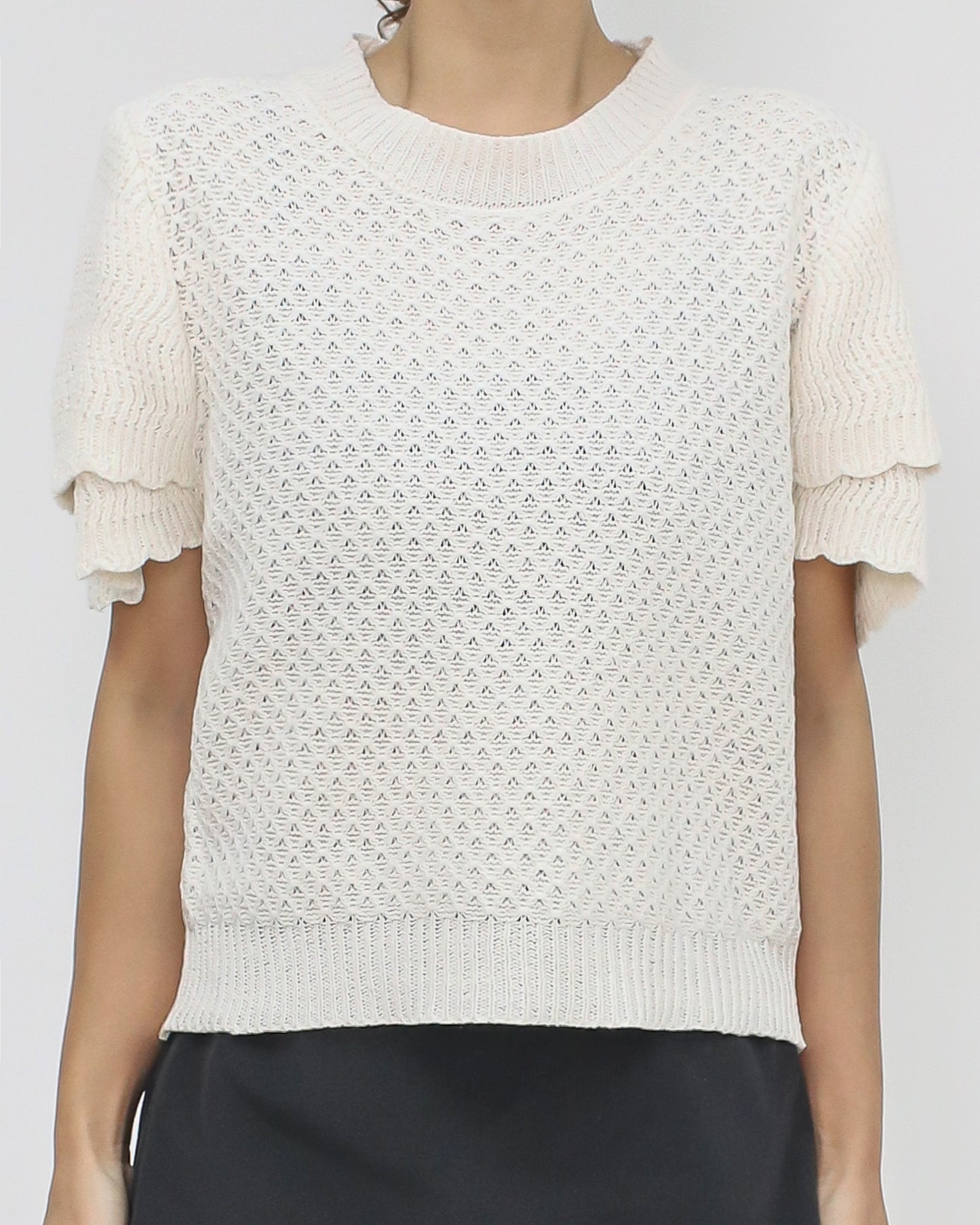 ivory knitted summer top