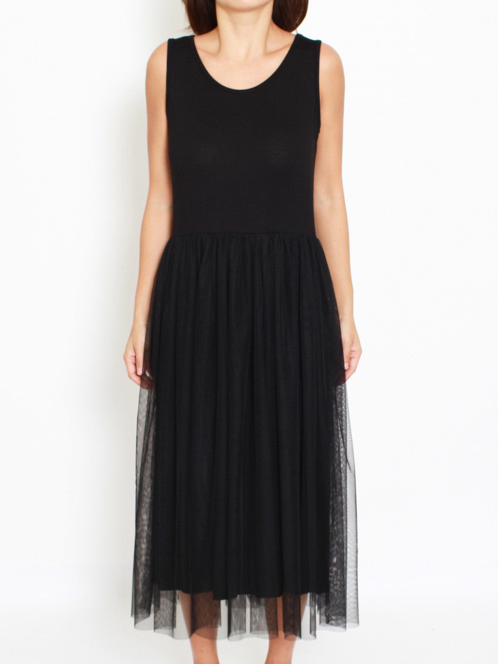 black modal mesh layers longline slip *pre-order*