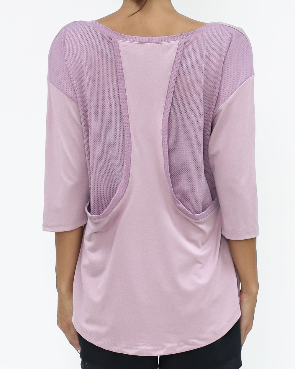 lilac mesh back sports tee *pre-order*