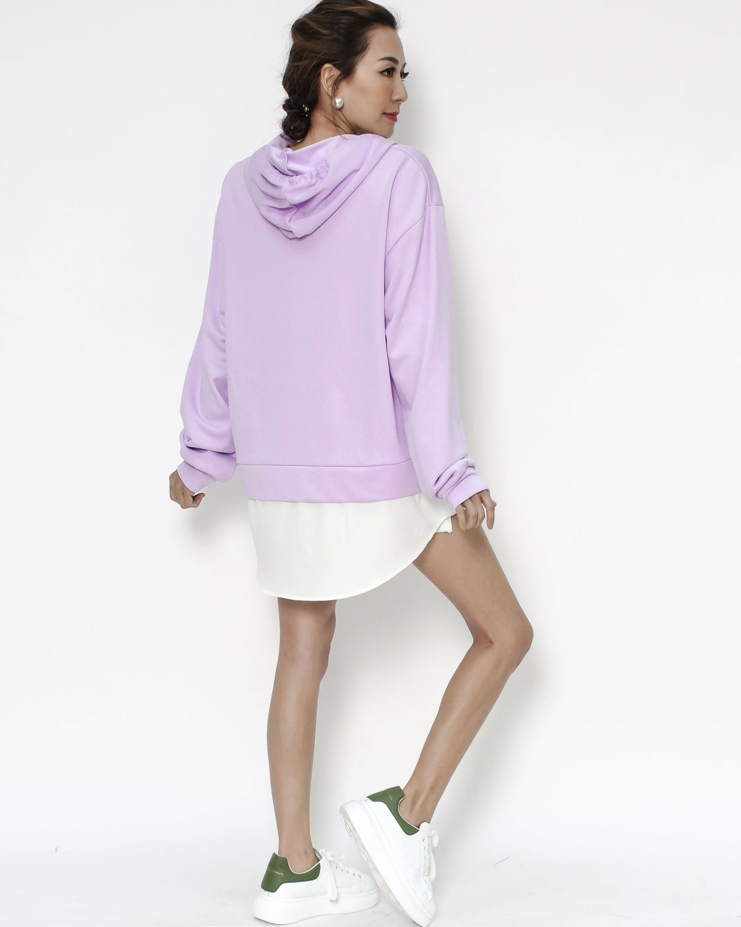 lilac & ivory layer hoodie sweatshirt *pre-order*