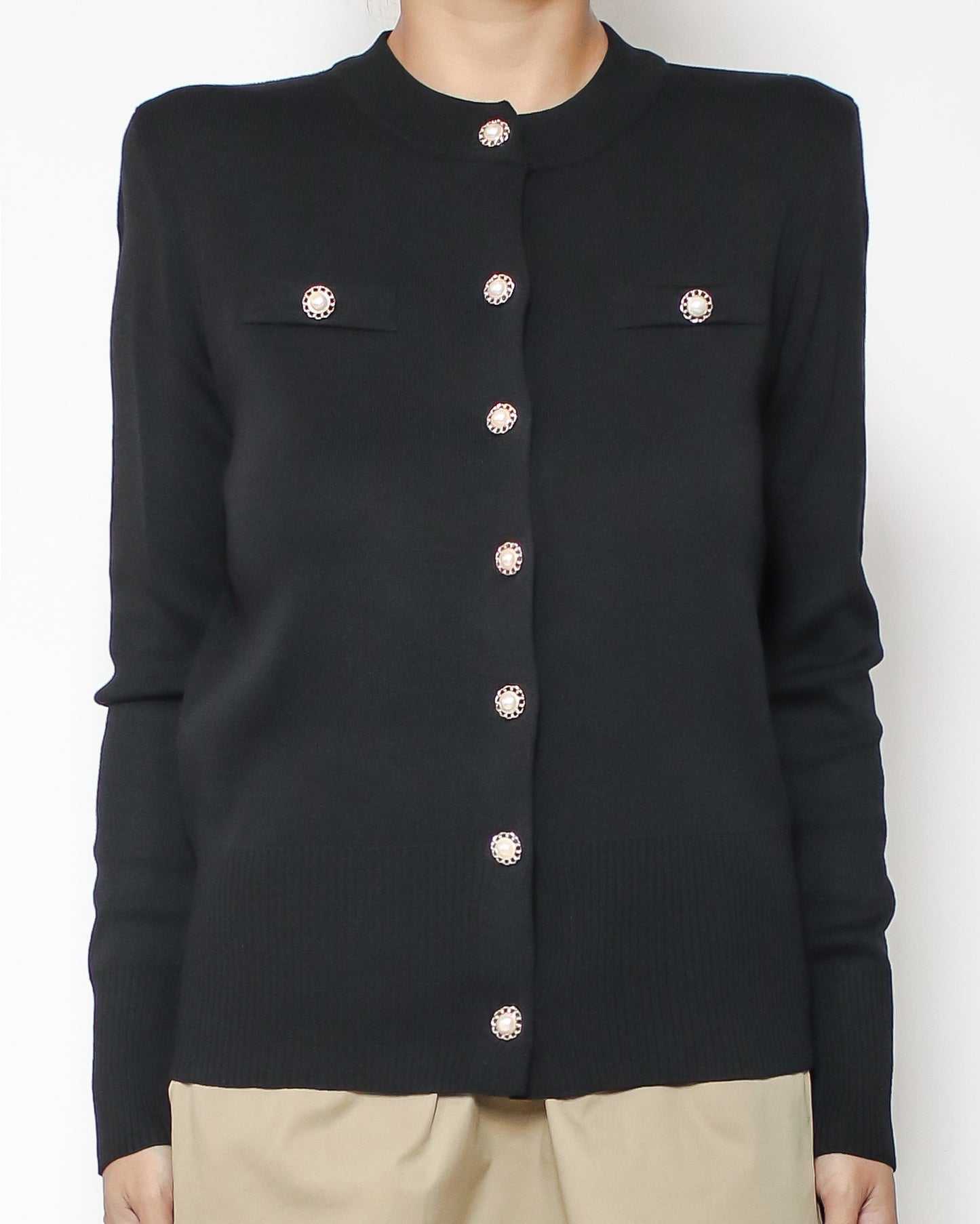 black cardigan with gold button *pre-order*