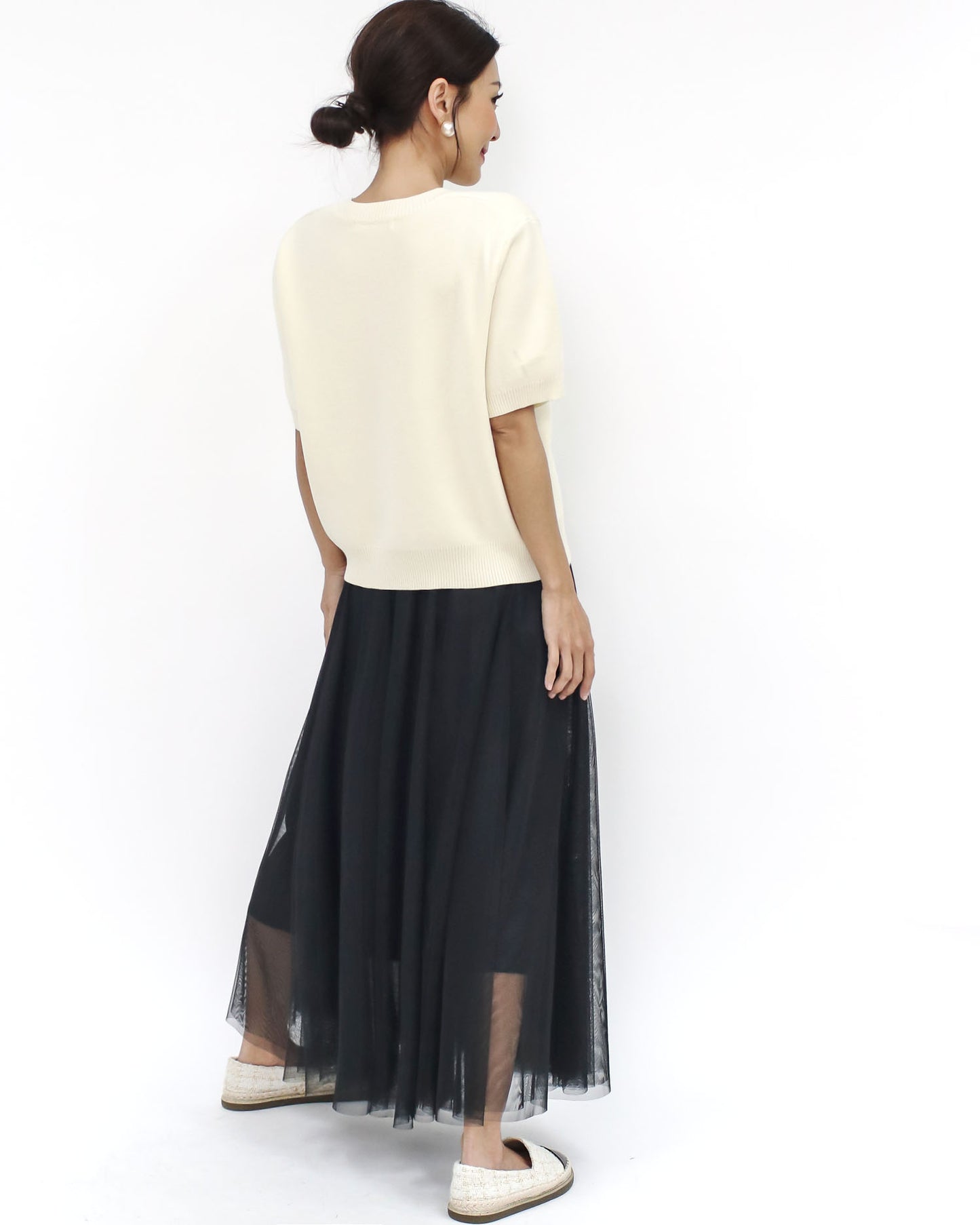 black longline mesh skirt *pre-order*