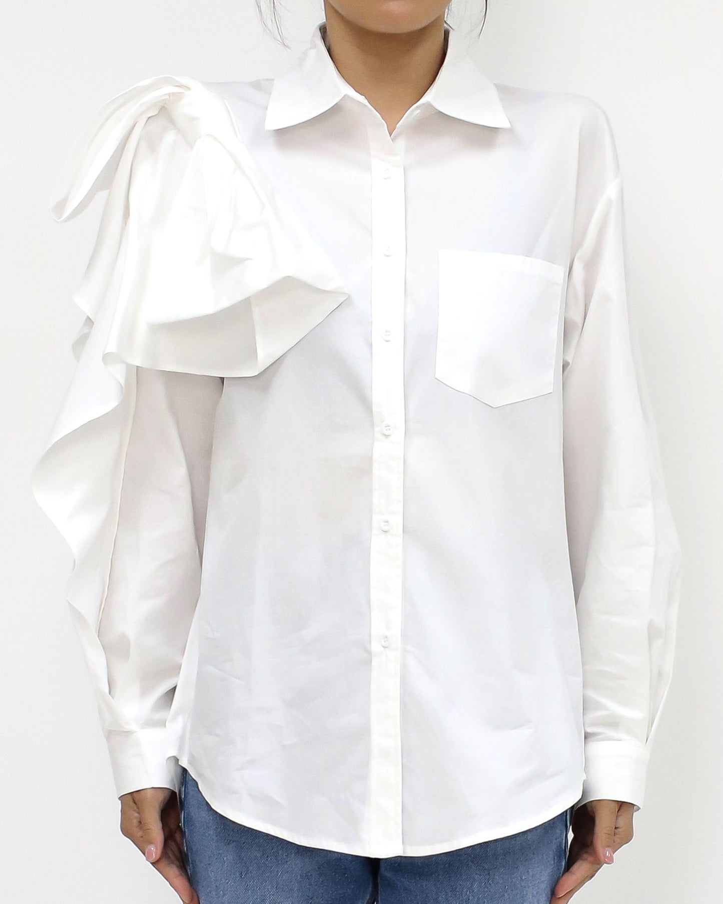 ivory bow side shirt *pre-order*