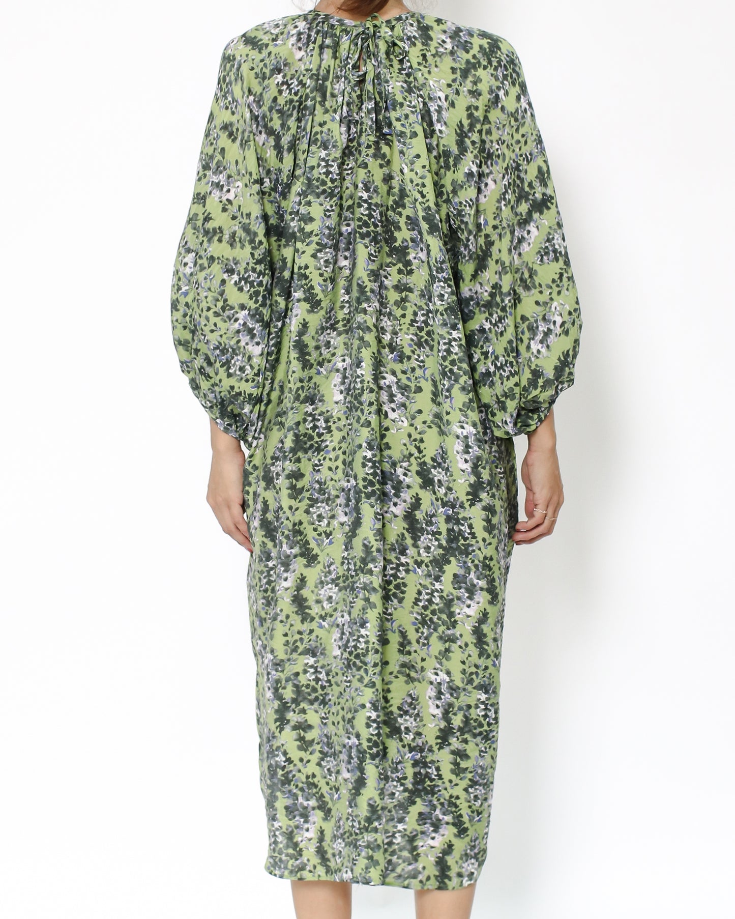 green floral soft shirt longline dress *pre-order*