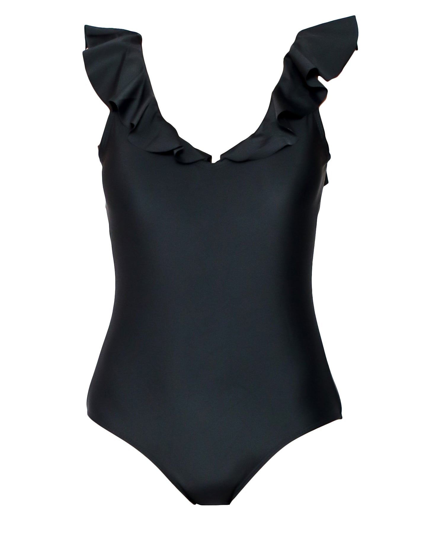 black ruffles one piece swimsuit *pre-order*