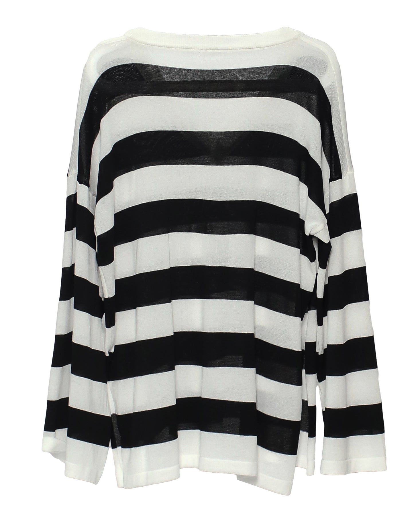 black & ivory stripes knitted cover up top *pre-order*