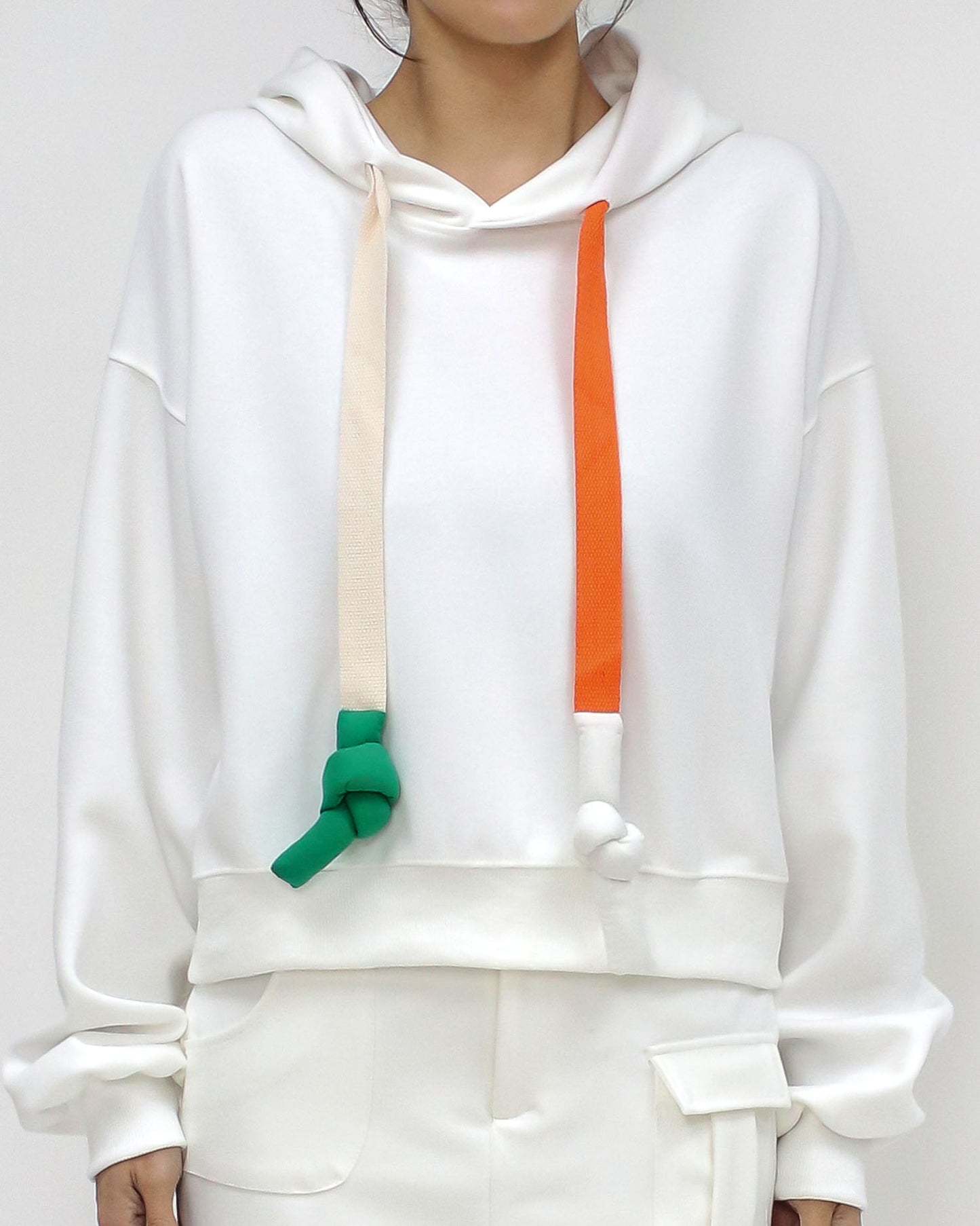ivory rope straps hoodie sweatshirt *pre-order*