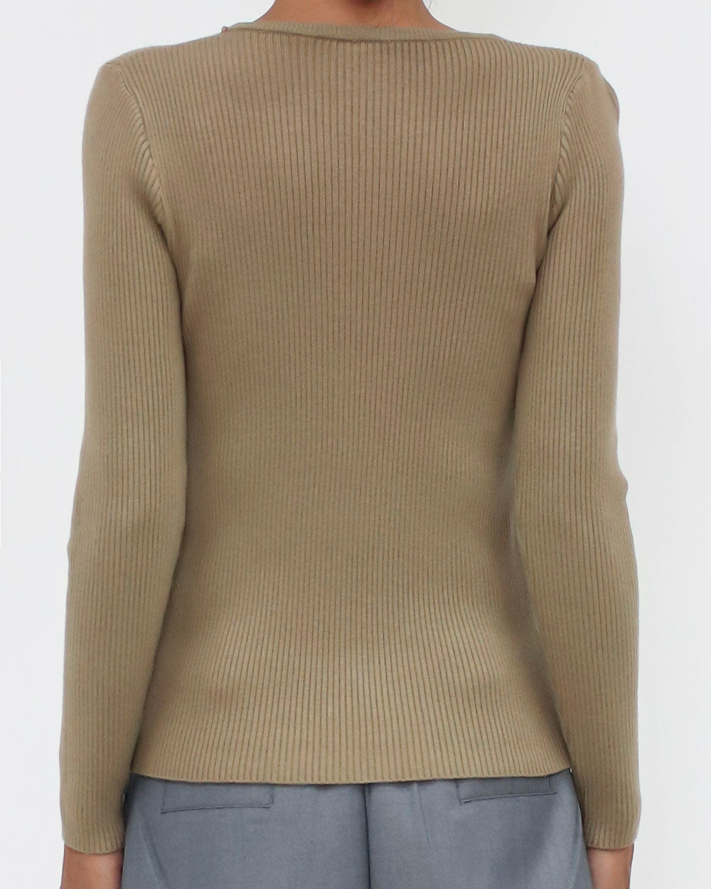 beige cutout knitted top *pre-order*