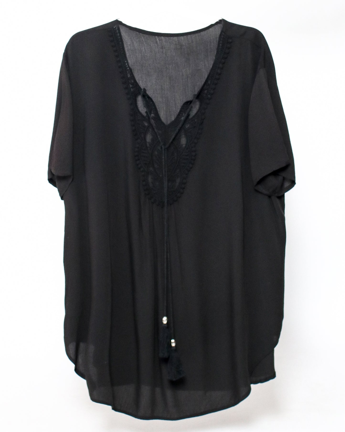 black crochet front beach cover-up *pre-order*