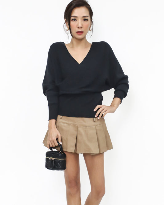 black wrap knitted top *pre-order*