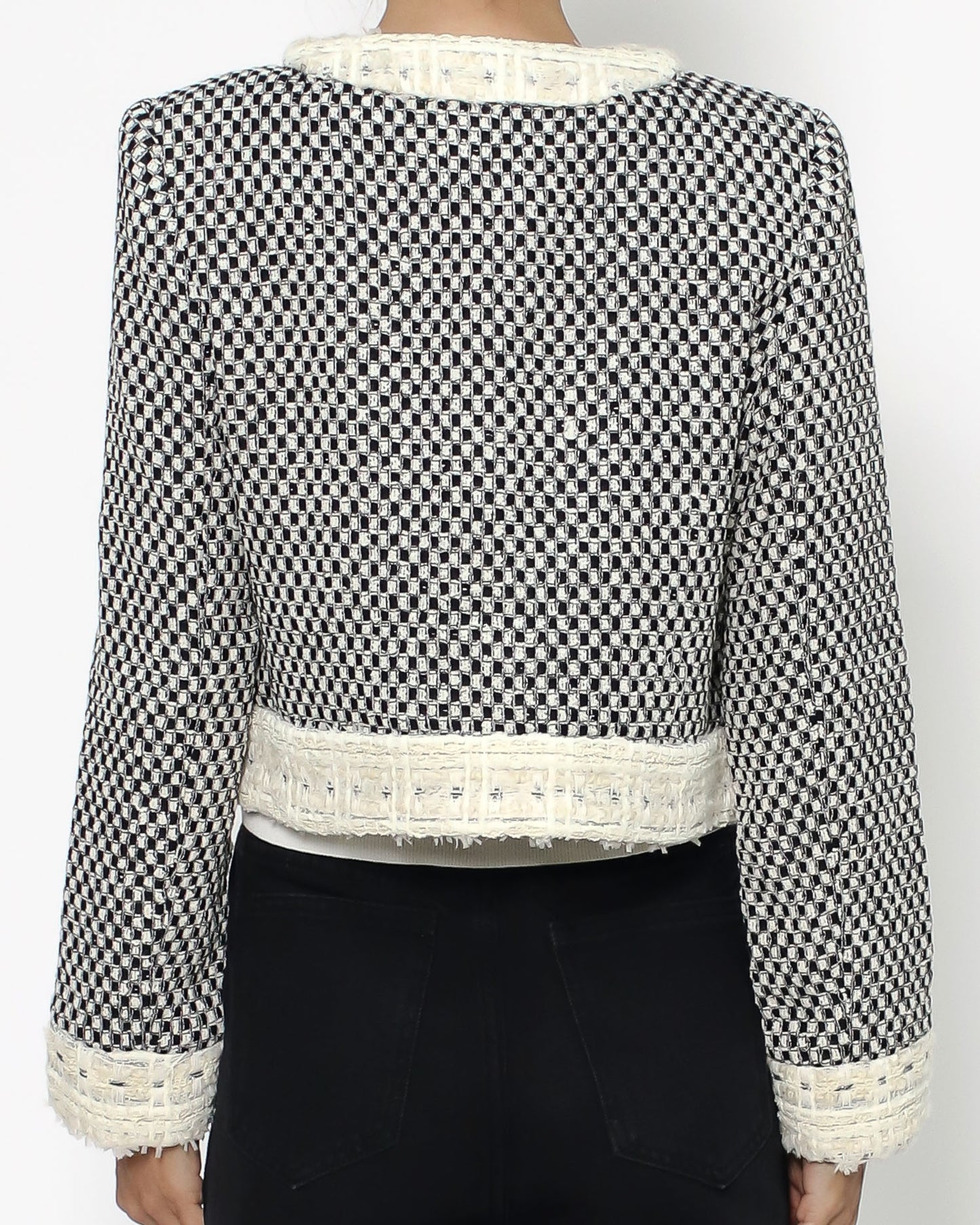 black & ivory tweed cropped jacket *pre-order*