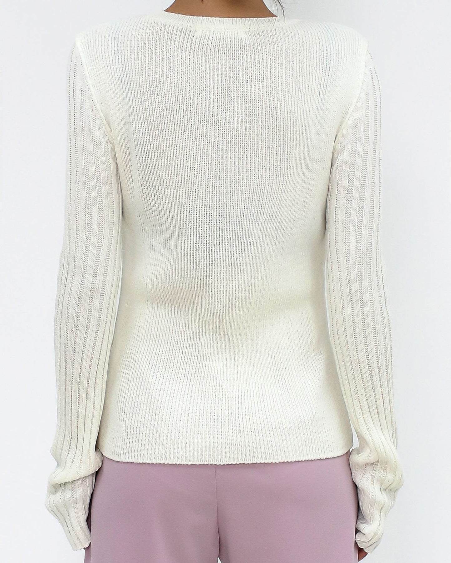 ivory knitted cutout top