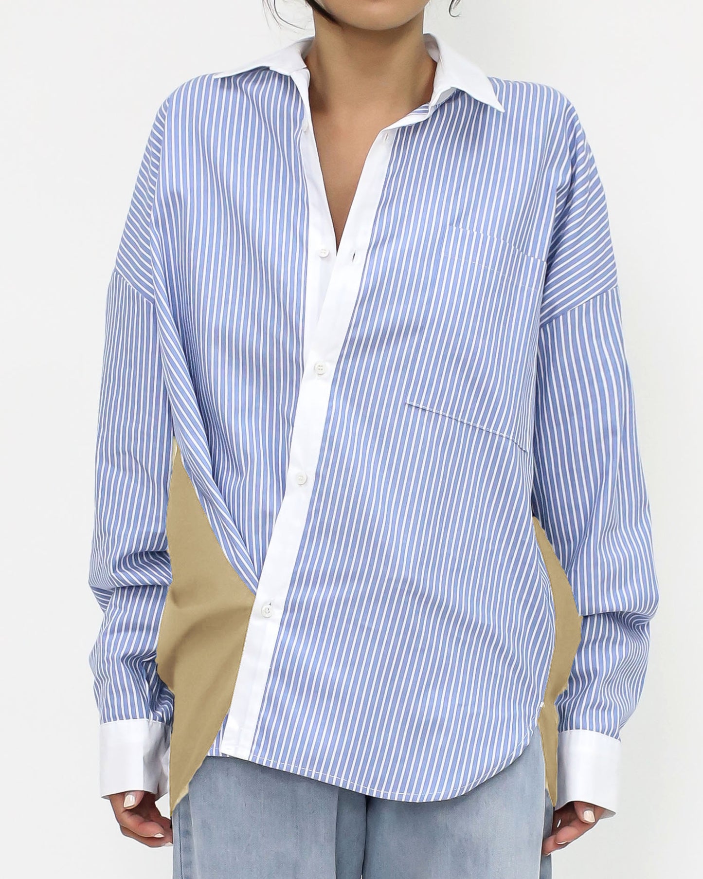 blue stripes & beige ivory shirt *pre-order*