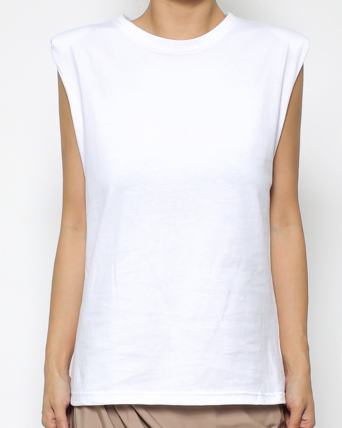 white shoulder pad tee *pre-order*